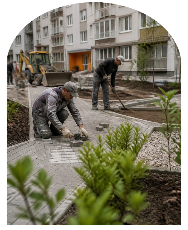 Благоустройство двора многоквартирного дома в Осинниках